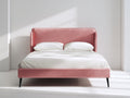 Lit double - Velours - 212 x 171 x 118 cm - Rose - Style moderne