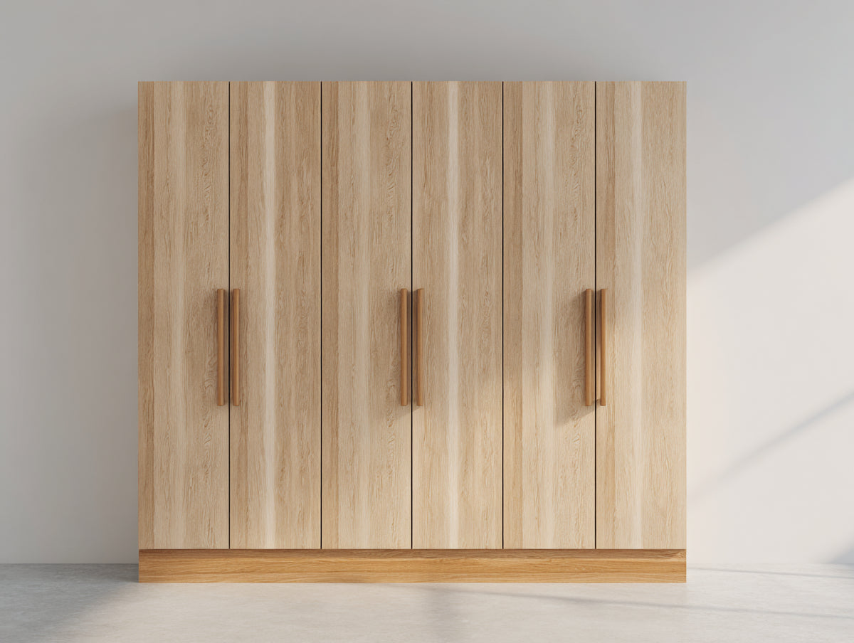Armoire - Panneaux de bois - 210 x 56 x 196 cm - Bois naturel - Style scandinave