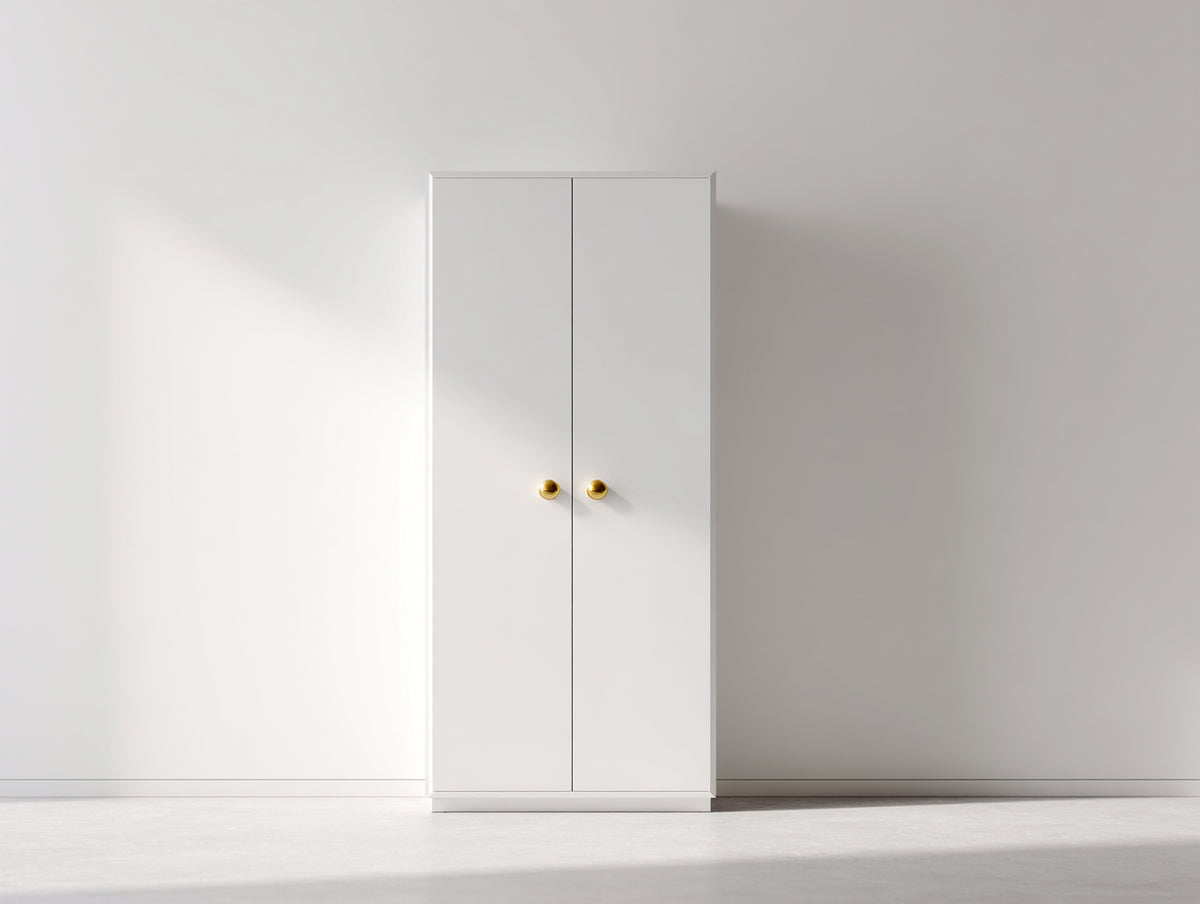Armoire - Panneaux de bois - 78 x 41 x 176 cm - Blanc - Style moderne minimaliste
