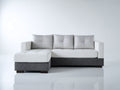 Canapé d'angle - Tissu-Similicuir - 246 x 162 x 86 cm - Blanc-Gris clair-Gris foncé - Style moderne