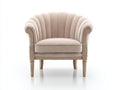 Fauteuil - Velours-Bois - 90 x 84 x 96 cm - Beige clair-Bois naturel - Style classique français