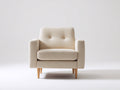 Fauteuil - Tissu-Bois - 82 x 79 x 89 cm - Beige clair-Bois naturel - Style rétro moderne