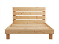 Lit double - Bois - 215 x 180 x 118 cm - Bois clair - Style scandinave