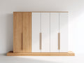Armoire - Panneaux de bois - 238 x 60 x 206 cm - Bois naturel-Blanc - Style moderne