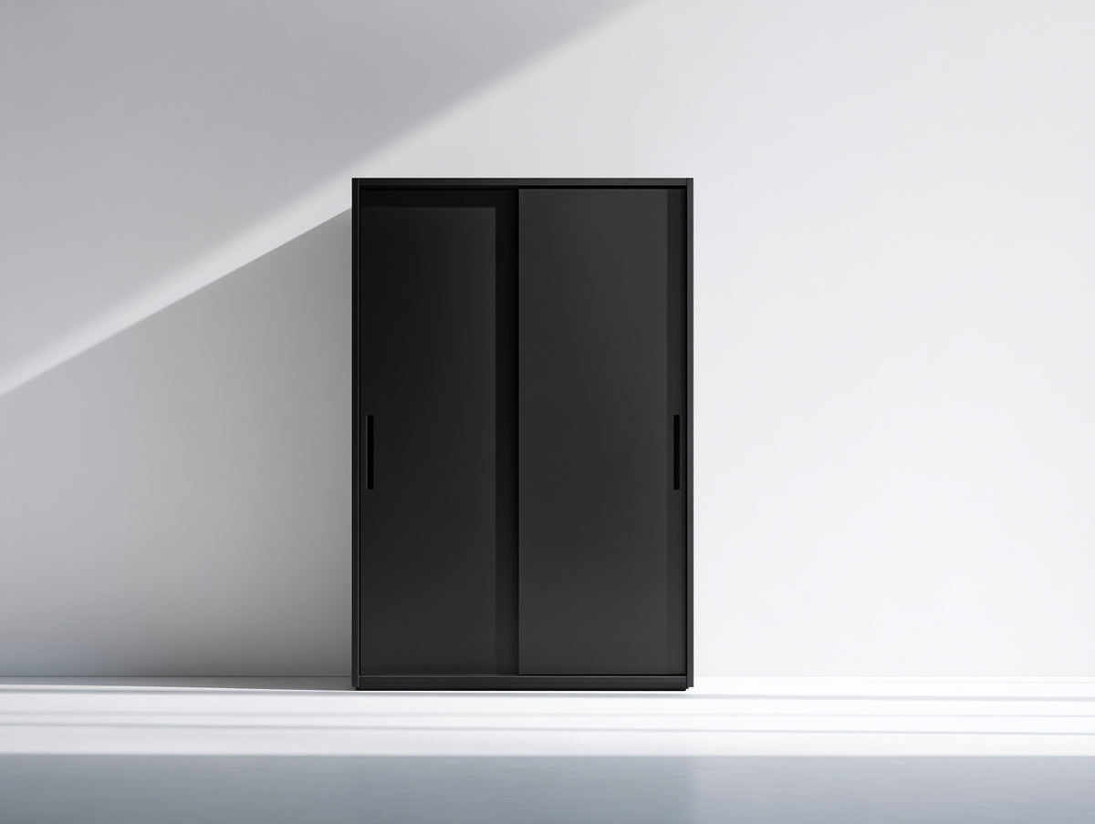 Armoire - Panneaux de bois - 92 x 50 x 185 cm - Noir - Style moderne minimaliste