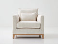 Fauteuil - Tissu-Bois - 87 x 84 x 93 cm - Écru-Bois naturel - Style moderne