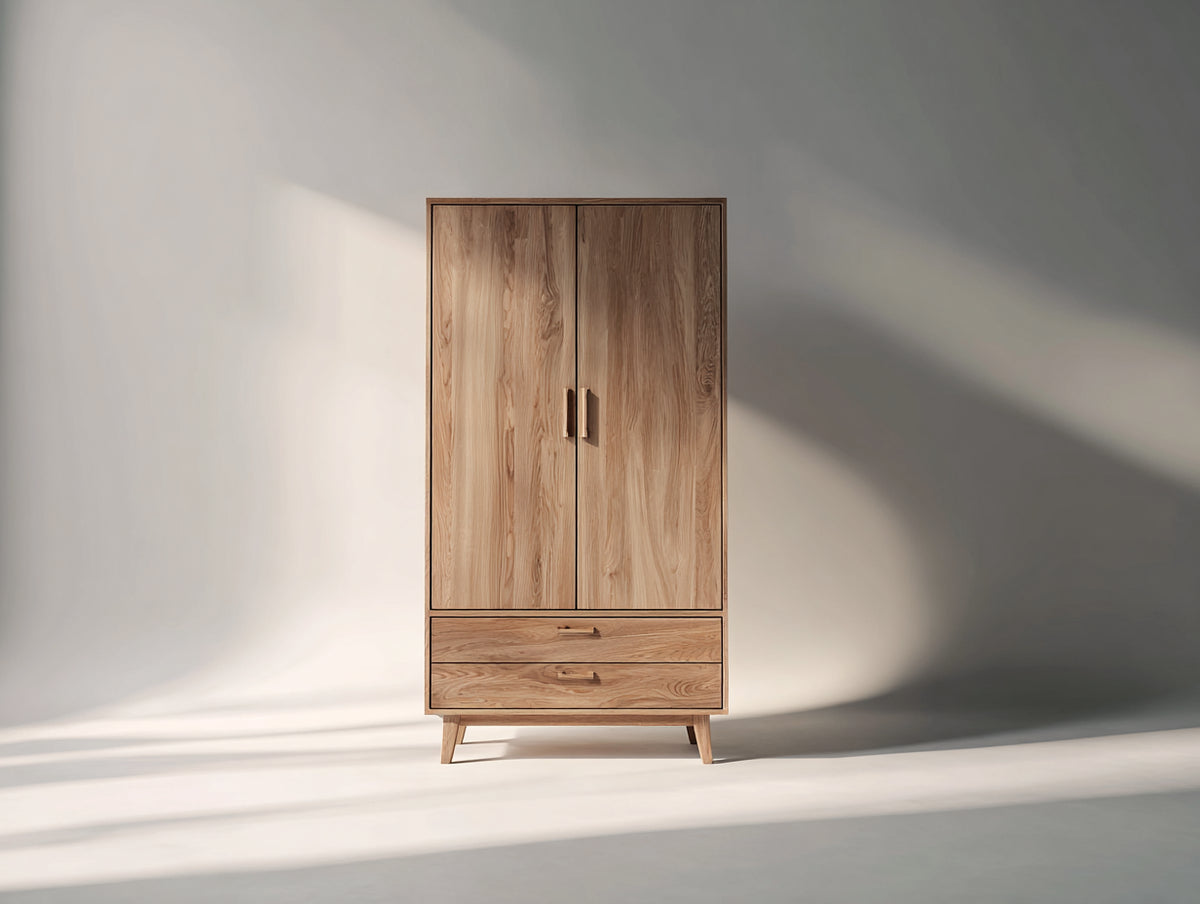Armoire - Bois massif - 92 x 48 x 182 cm - Bois naturel - Style scandinave