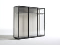 Armoire - Métal-Verre - 182 x 60 x 200 cm - Noir-Gris - Style moderne industriel